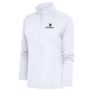 Women's Antigua  White Augusta GreenJackets Tribute Half-Zip Pullover Top