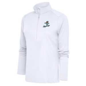Women's Antigua  White Beloit Sky Carp Tribute Half-Zip Pullover Top