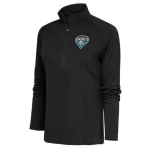 Women's Antigua  Charcoal Charlotte Knights Tribute Half-Zip Pullover Top