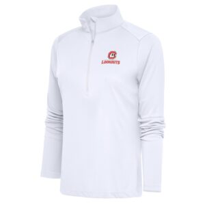 Women's Antigua  White Chattanooga Lookouts Tribute Half-Zip Pullover Top