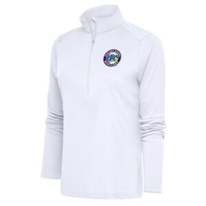 Women's Antigua  White Jersey Shore BlueClaws Tribute Half-Zip Pullover Top