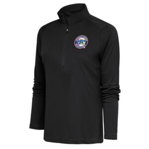 Women's Antigua  Charcoal Jersey Shore BlueClaws Tribute Half-Zip Pullover Top