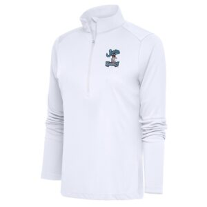 Women's Antigua  White Jupiter Hammerheads Tribute Half-Zip Pullover Top