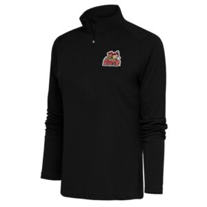 Women's Antigua  Black Modesto Nuts Tribute Half-Zip Pullover Top