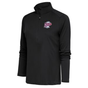 Women's Antigua  Charcoal Rome Braves Tribute Half-Zip Pullover Top