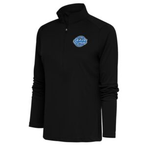 Women's Antigua  Black St. Paul Saints Tribute Half-Zip Pullover Top