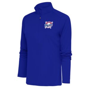Women's Antigua  Royal Stockton Ports Tribute Half-Zip Pullover Top