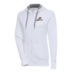Women's Antigua  White Akron RubberDucks Victory Full-Zip Hoodie