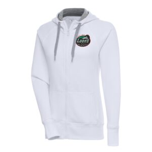 Women's Antigua  White Great Lakes Loons Victory Full-Zip Hoodie