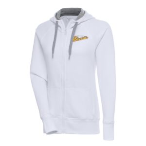 Women's Antigua  White Montgomery Biscuits Victory Full-Zip Hoodie