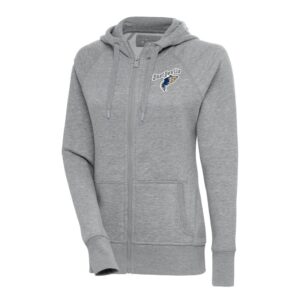 Women's Antigua  Heather Gray Tri-City Dust Devils Victory Full-Zip Hoodie