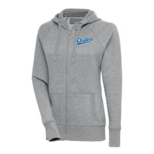 Women's Antigua  Heather Gray Tulsa Drillers Victory Full-Zip Hoodie