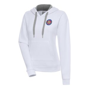 Women's Antigua  White Amarillo Sod Poodles Victory Pullover Hoodie