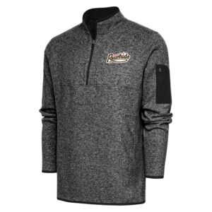 Men's Antigua  Heather Black Visalia Rawhide Big & Tall Fortune Quarter-Zip Pullover Jacket