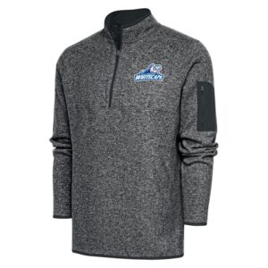 Men's Antigua  Heather Gray West Michigan Whitecaps Big & Tall Fortune Quarter-Zip Pullover Jacket