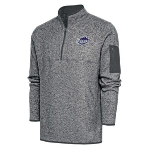 Men's Antigua  Heather Charcoal San Antonio Missions Fortune Quarter-Zip Pullover Jacket