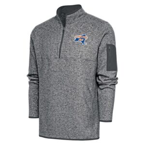 Men's Antigua  Heather Charcoal Syracuse Mets Fortune Quarter-Zip Pullover Jacket