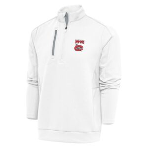 Men's Antigua  White Carolina Mudcats Generation Quarter-Zip Pullover Top