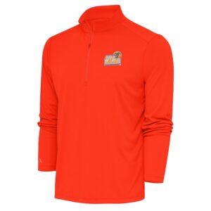 Men's Antigua  Orange St. Lucie Mets Tribute Quarter-Zip Pullover Top
