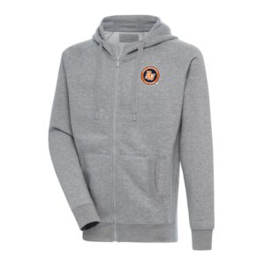 Men's Antigua  Heather Gray Bowling Green Hot Rods Victory Full-Zip Hoodie