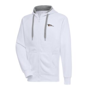Men's Antigua  White Delmarva Shorebirds Victory Full-Zip Hoodie