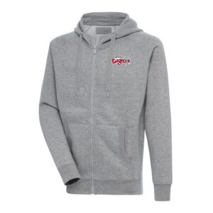 Men's Antigua  Heather Gray Lansing Lugnuts Victory Full-Zip Hoodie