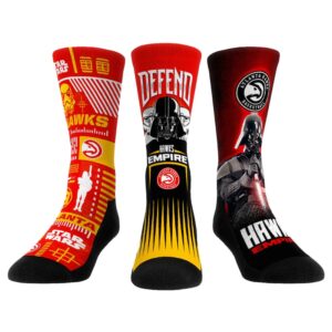 Unisex Rock Em Socks Darth Vader & Stormtrooper Red Atlanta Hawks Three-Pack Star Wars Crew Socks Set