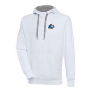Men's Antigua  White Myrtle Beach Pelicans Victory Pullover Hoodie
