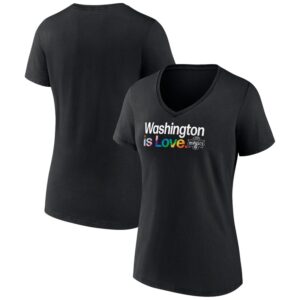 Women's  Black Washington Mystics City Pride V-Neck T-Shirt