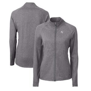 Women's Cutter & Buck  Heather Black Air Force Falcons Adapt Eco Knit Heather Recycled Full-Zip Jacket
