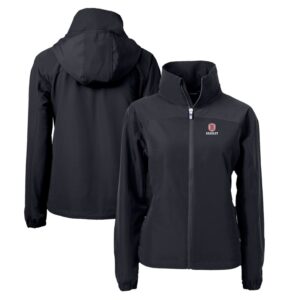 Women's Cutter & Buck  Black Bradley Braves Charter Eco Recycled Full-Zip Jacket
