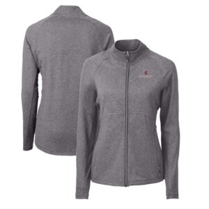 Women's Cutter & Buck  Heather Black Santa Clara Broncos Adapt Eco Knit Heather Recycled Full-Zip Jacket