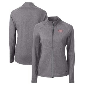 Women's Cutter & Buck  Heather Black Louisiana Ragin' Cajuns Adapt Eco Knit Heather Recycled Full-Zip Jacket