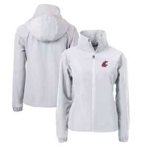 Women's Cutter & Buck  Gray Washington State Cougars Charter Eco Recycled Full-Zip Jacket