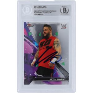 Kevin Owens WWE Autographed 2021 Topps Finest #56 Beckett Fanatics Witnessed Authenticated Card