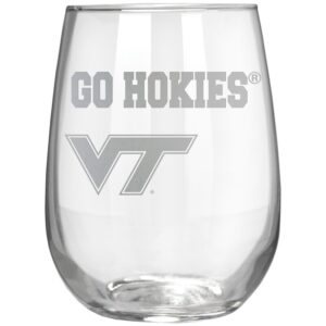 Virginia Tech Hokies Etched 17oz. Rally Cry Stemless Wine Glass
