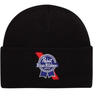 Men's American Needle Black Pabst Blue Ribbon  Cuffed Knit Hat