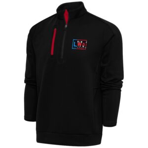 Men's Antigua  Black LWO Generation Quarter-Zip Pullover Top