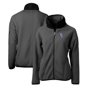 Women's Cutter & Buck  Gray Kansas City Royals City Connect Cascade Eco Sherpa Fleece Full-Zip Jacket