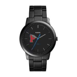 Men's Fossil  Black Pacific Boxers Minimalist Slim Stainless Steel Watch