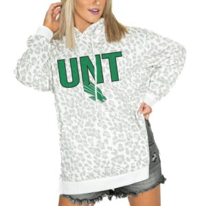 Women's Gameday Couture  White North Texas Mean Green Fierce Fan Side-Slit Pullover Hoodie