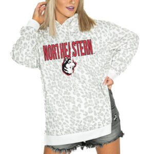 Women's Gameday Couture  White Northeastern Huskies Fierce Fan Side-Slit Pullover Hoodie
