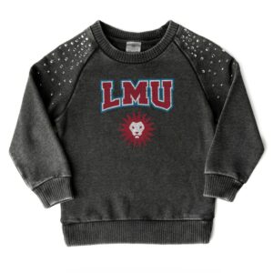 Girls Youth Gameday Couture  Charcoal Loyola Marymount Lions Don't Blink Studded Long Sleeve T-Shirt