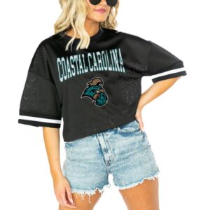 Women's Gameday Couture  Black Coastal Carolina Chanticleers Game Face Fashion Jersey