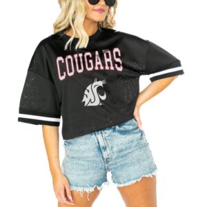 Women's Gameday Couture  Black Washington State Cougars Game Face Fashion Jersey