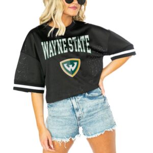 Women's Gameday Couture  Black Wayne State Warriors Game Face Fashion Jersey
