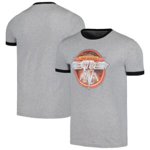 Unisex  Gray Van Halen Circle Logo Ringer T-Shirt
