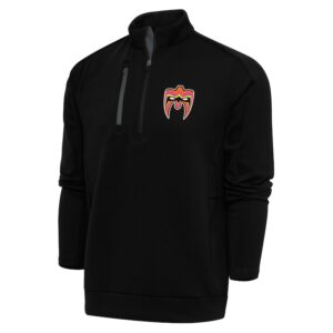 Men's Antigua Black/Gray The Ultimate Warrior Generation Quarter-Zip Pullover Top