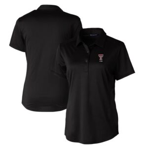 Women's Cutter & Buck  Black Texas Tech Red Raiders Alumni DryTec Prospect Textured Stretch Polo
