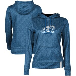Women's ProSphere  Blue Assumption Greyhounds Softball Logo Pullover Hoodie